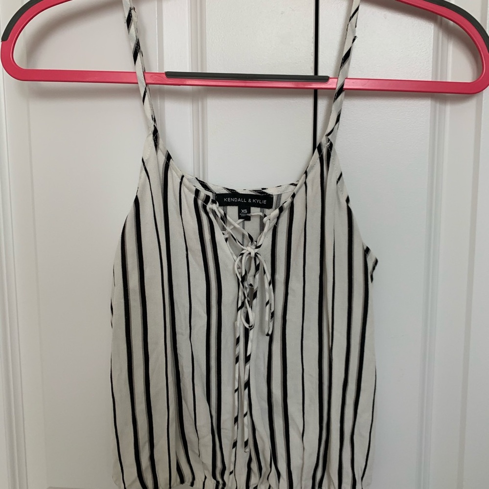 Kendall & Kylie Striped Crop Top
